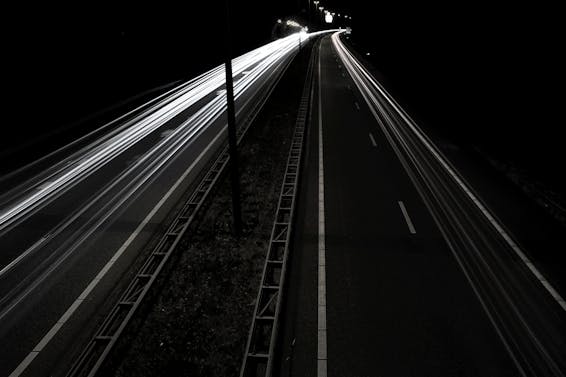Gray Asphalt Road during Nighttime