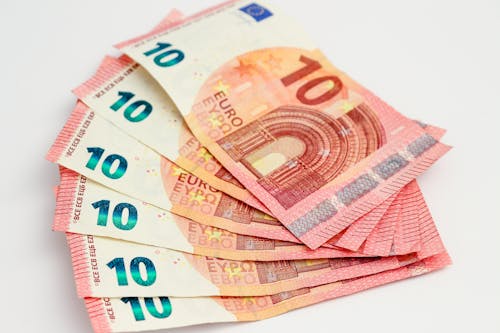 Free Шесть банкнот по 10 евро Stock Photo