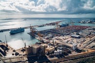 Cargo Containers in a Port
