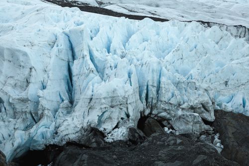 Free Spectacular view of towering ice formations and glacial landscape showcasing nature's power. Stock Photo