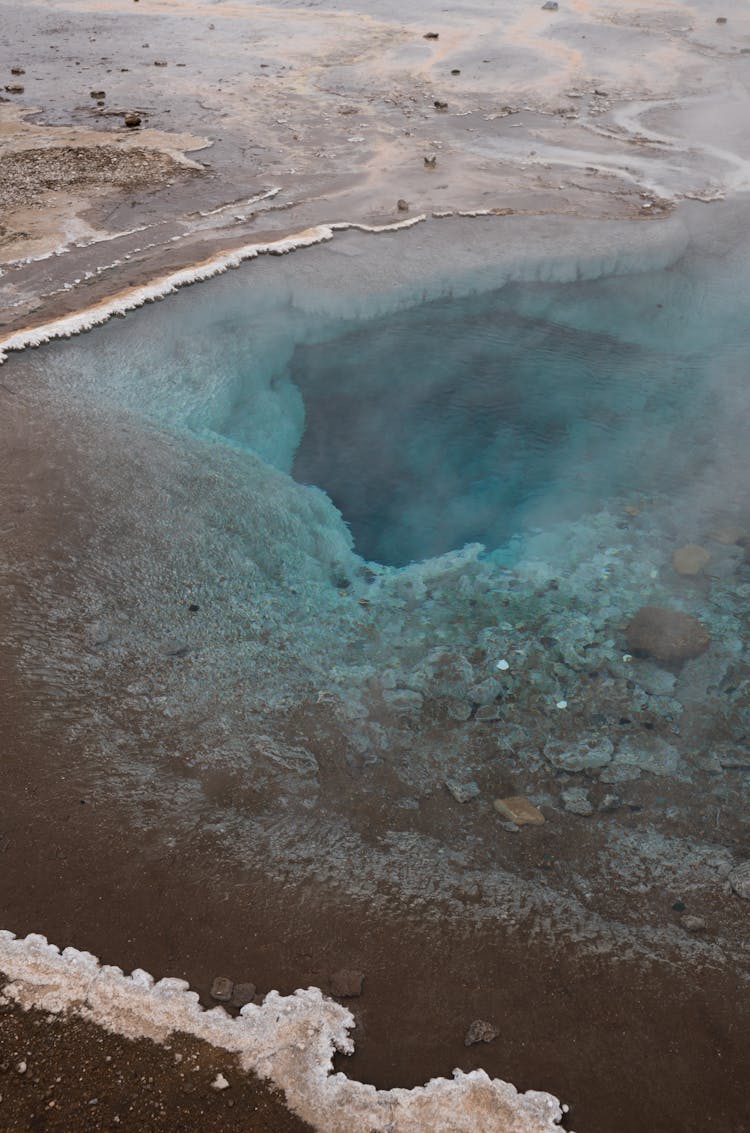 Volcanic Scenery With Thermal Lake