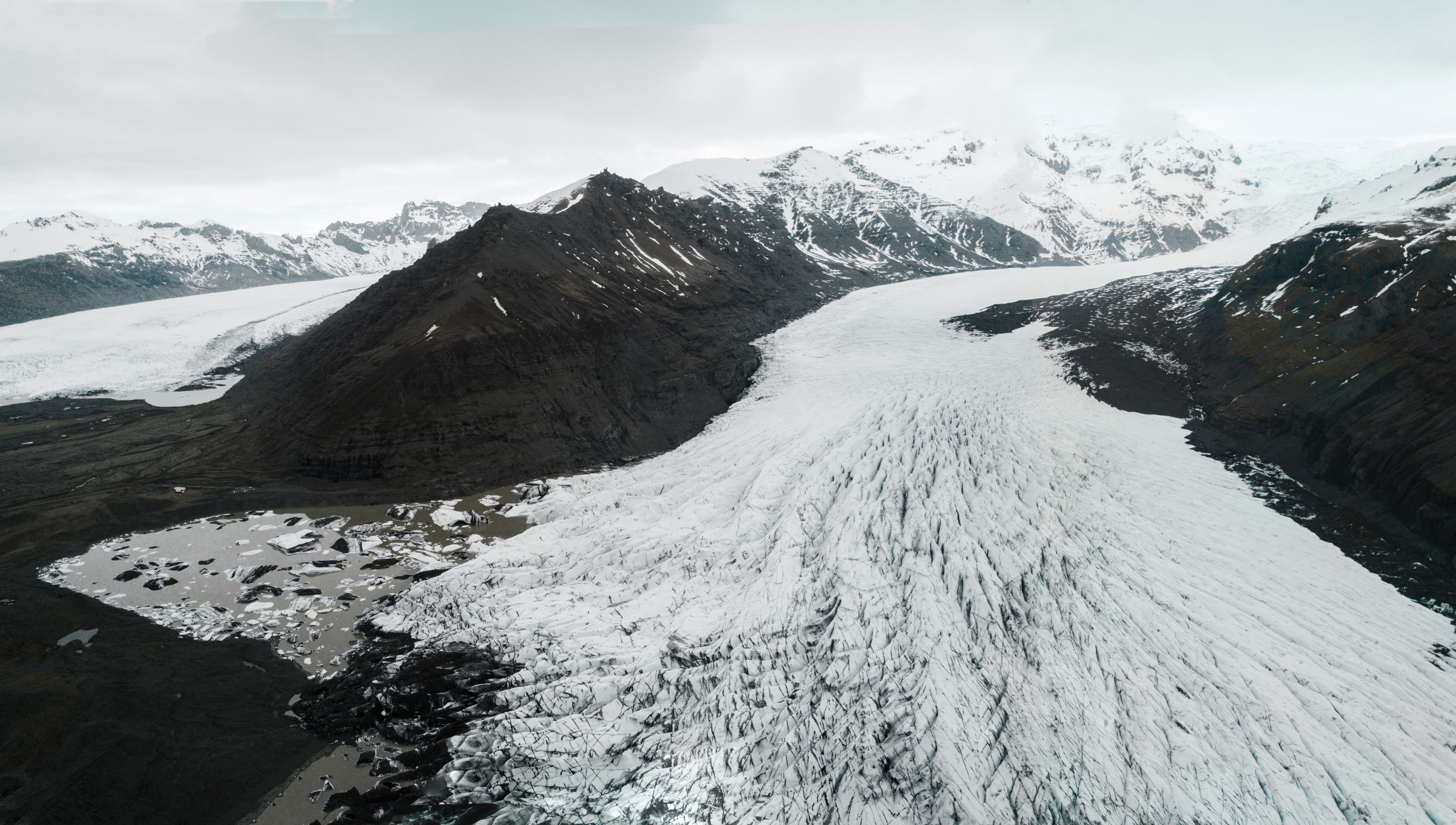 Aerial View of Covered in Snow Buildings · Free Stock Photo