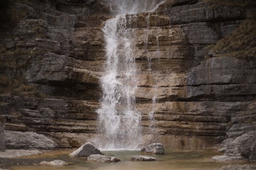 Free Waterfalls on Rocky Mountain Stock Photo