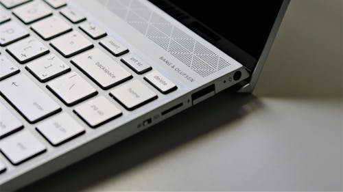 Close-up Shot of Silver Laptop