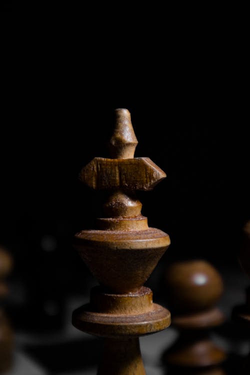 Close Up of a Chess King Piece
