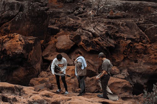 People on Desert with Guitar