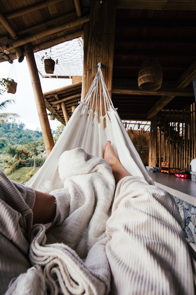 Faceless Person Resting On Hammock