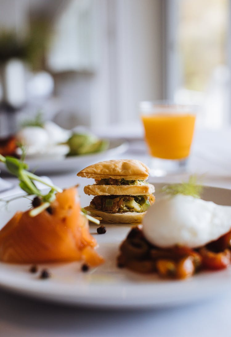 Tasty Mini Sandwich For Breakfast In Restaurant