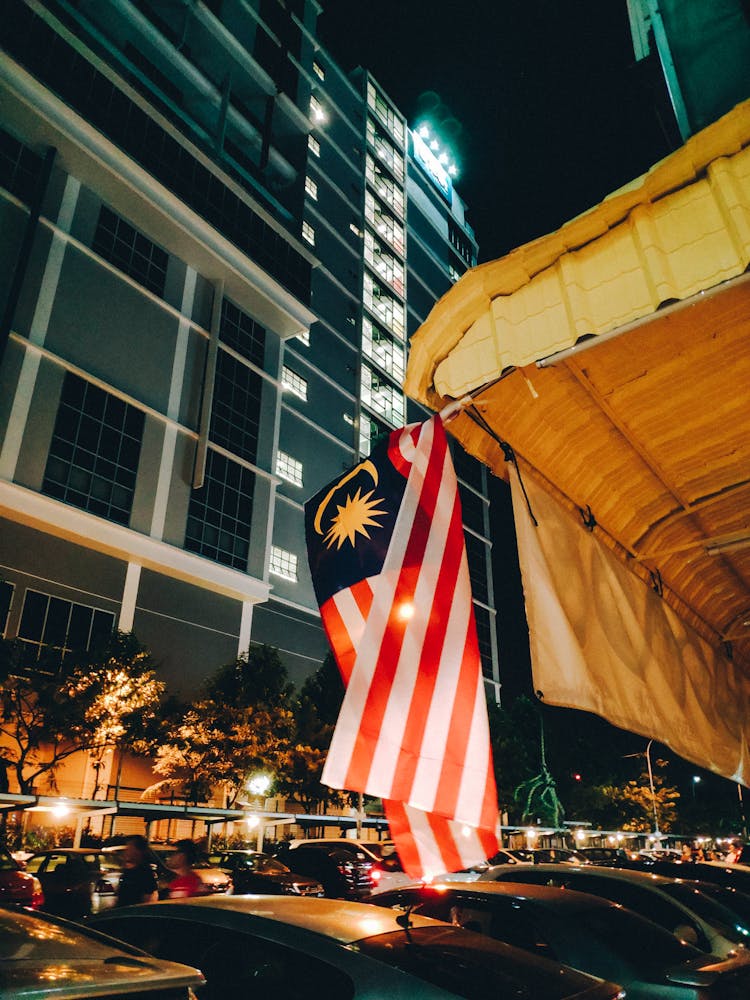 Flag Of Malaysia In City