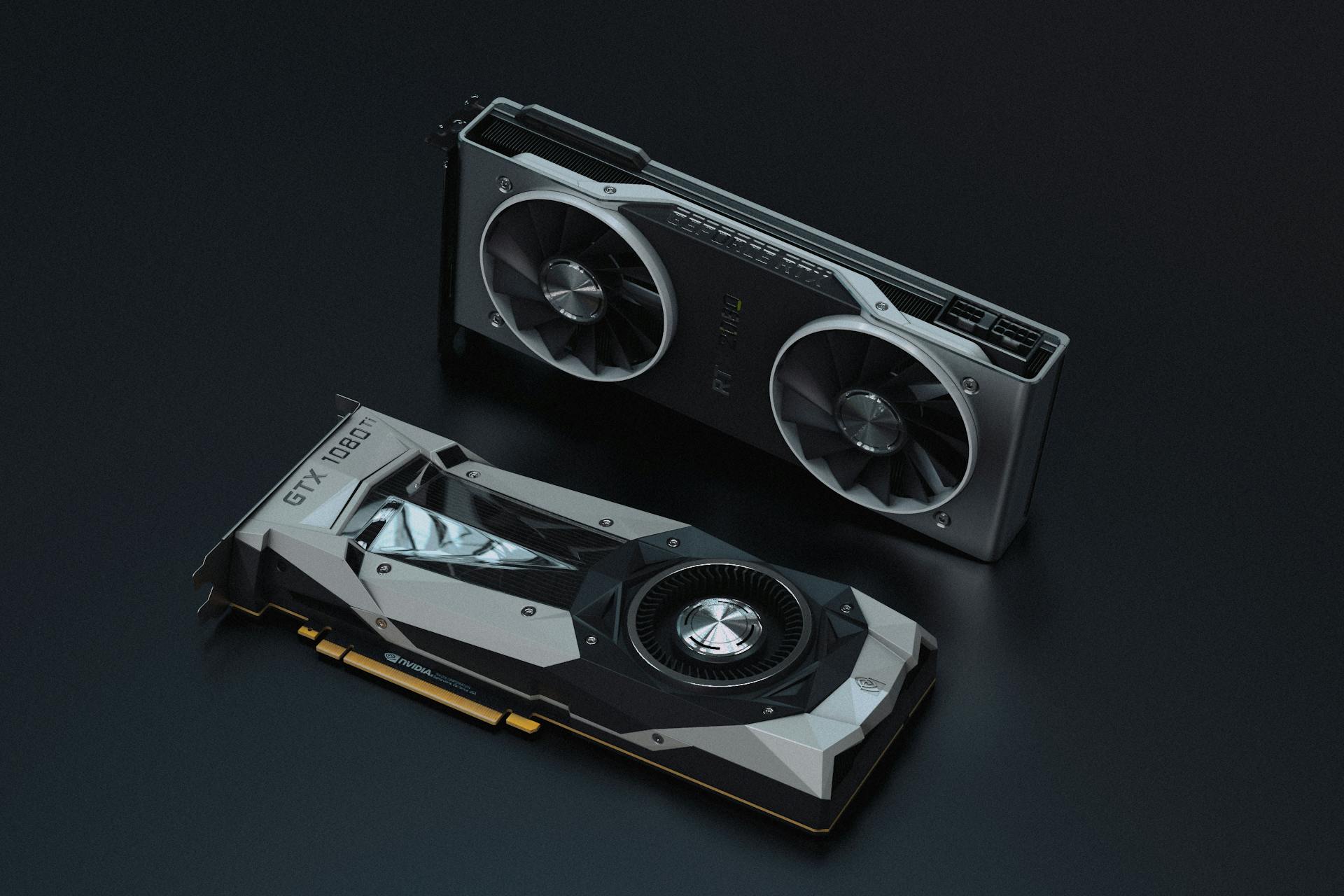 A close-up view of modern GPU units, ideal for gaming and tech visuals.