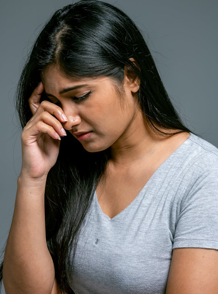 Brunette Woman Feeling Sad 