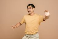 A Man in a Goofy Pose