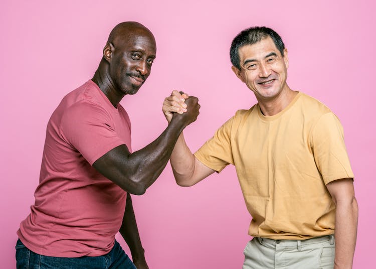 Men In An Arm Wrestling Match