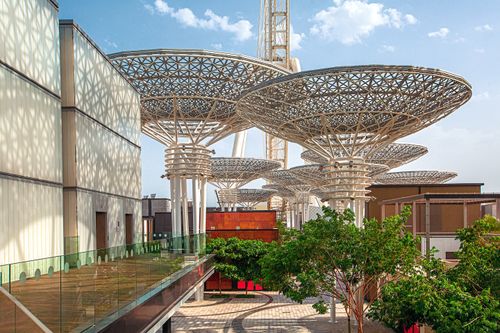 Free Futuristic architectural structure at Bluewaters Island, Dubai, showcasing urban modern design. Stock Photo