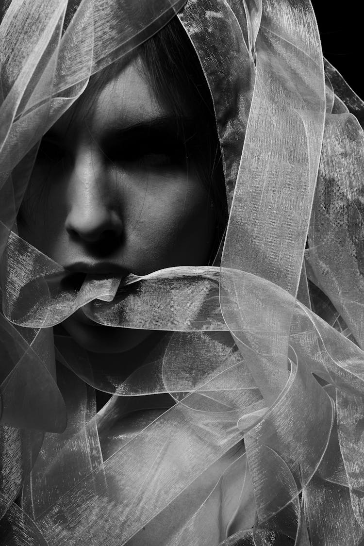 Grayscale Photography Of Woman Wearing Veil