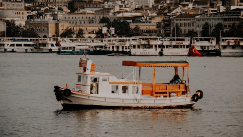 Motorboat Cruising the Harbor