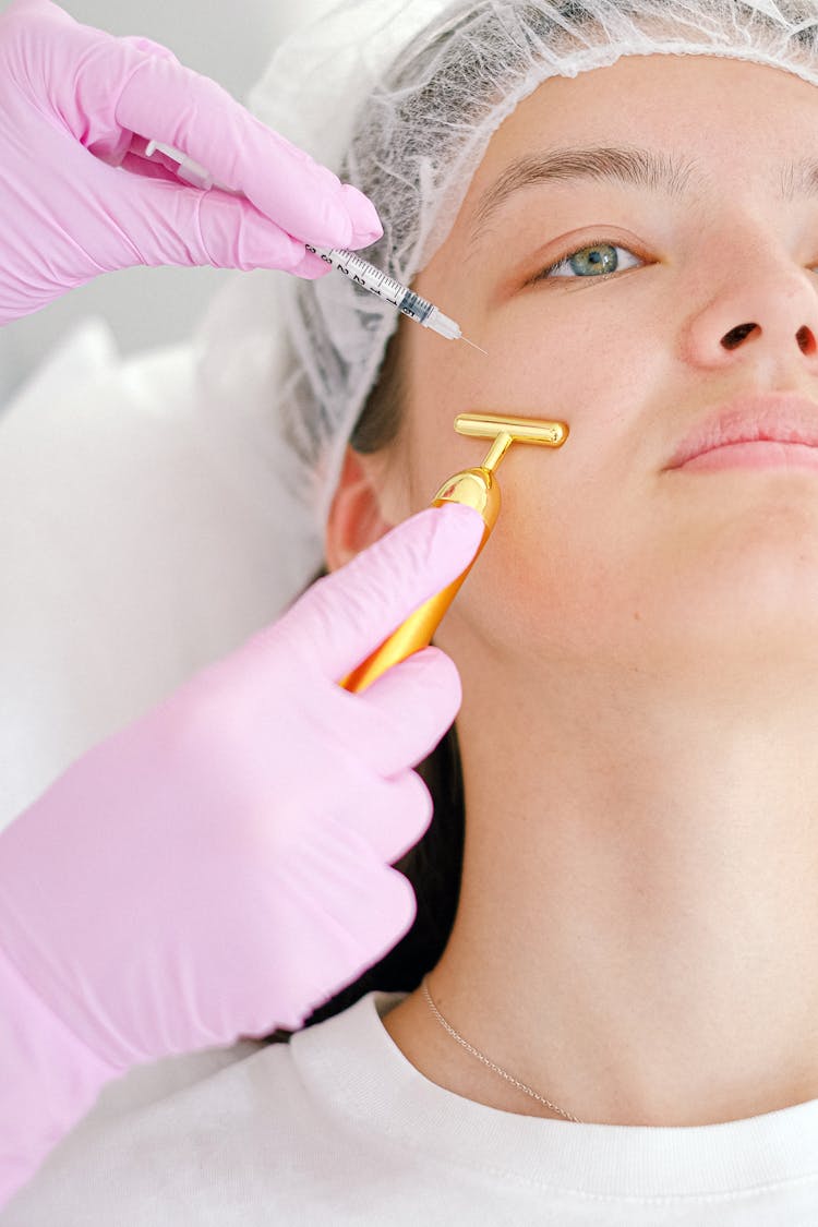 Woman Getting A Facial Treatment