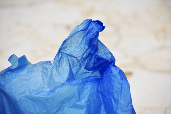 Blue Disposable Plastic Garbage Bag Photo