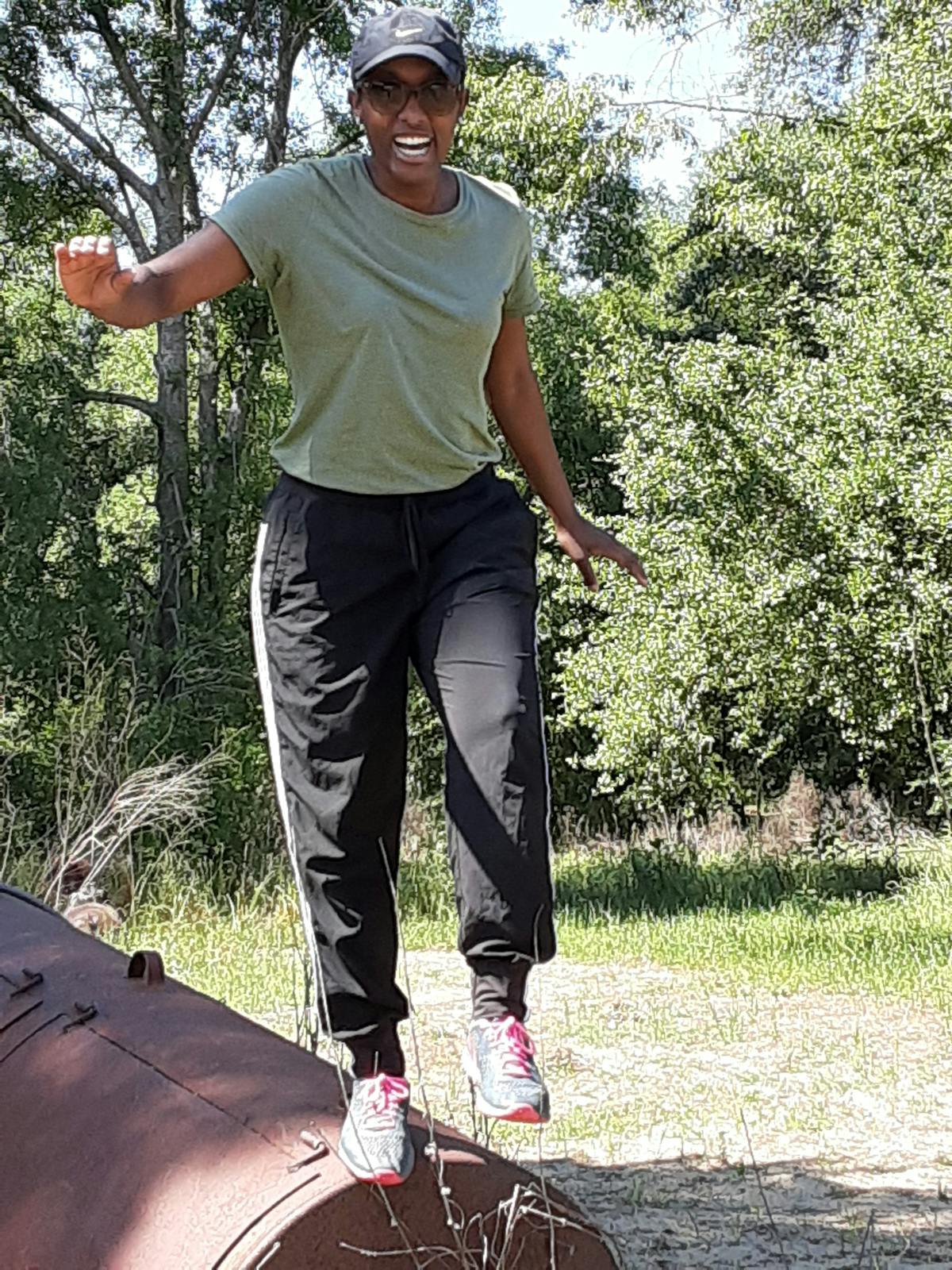 Senior dog enjoying gentle walk outdoors