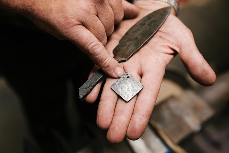 Vintage Nameplate And Knife