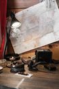Black Desk Lamp Beside Black and Silver Radio