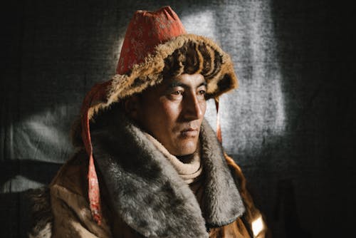 Portrait of Man in Hat with Fur