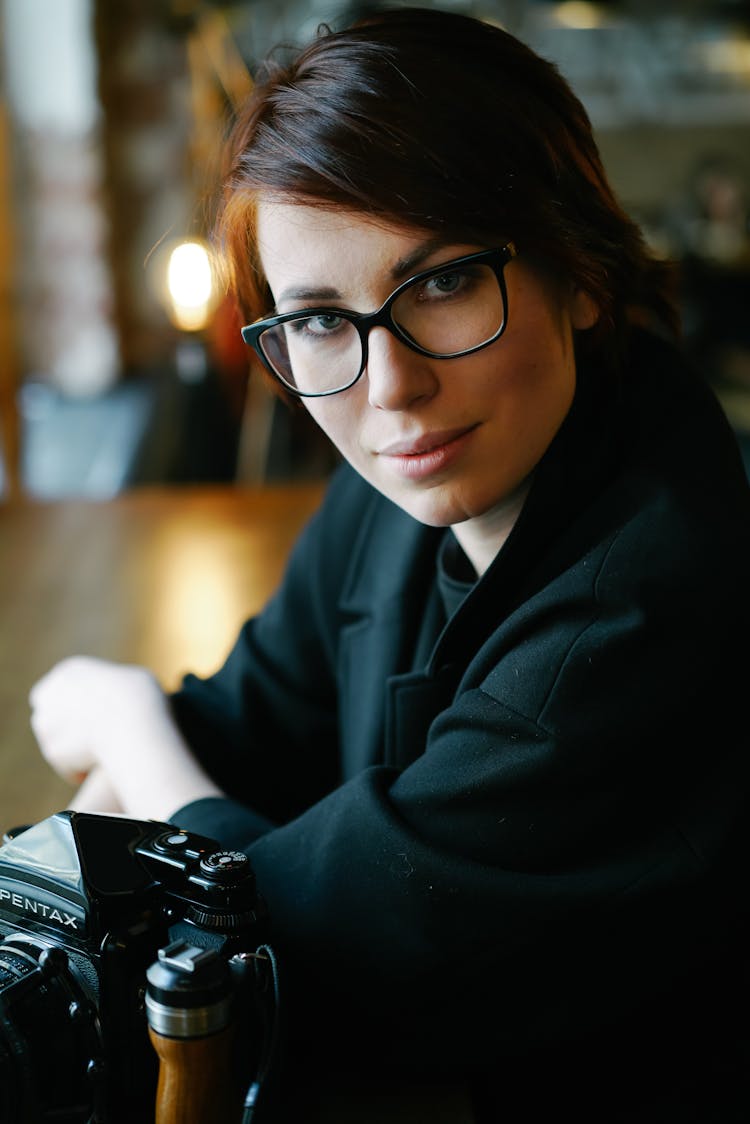 Elegant Woman In Glasses