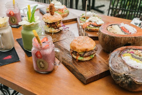 Ingyenes stockfotó befőttes üvegek, burger, ebéd témában