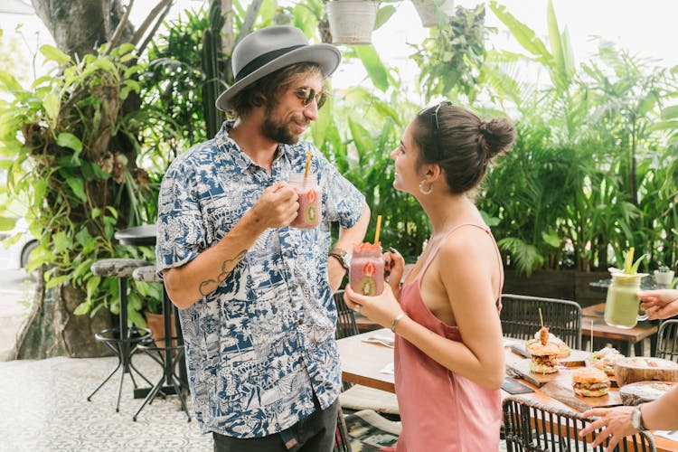 Couple Together In Restaurant