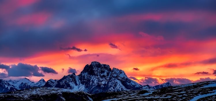 Free stock photo of snow, dawn, landscape, mountains