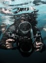 Man Using Camera Under Water