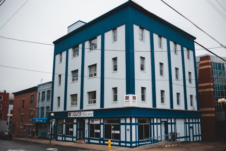 Facade Of Modern Liquor Store In Town