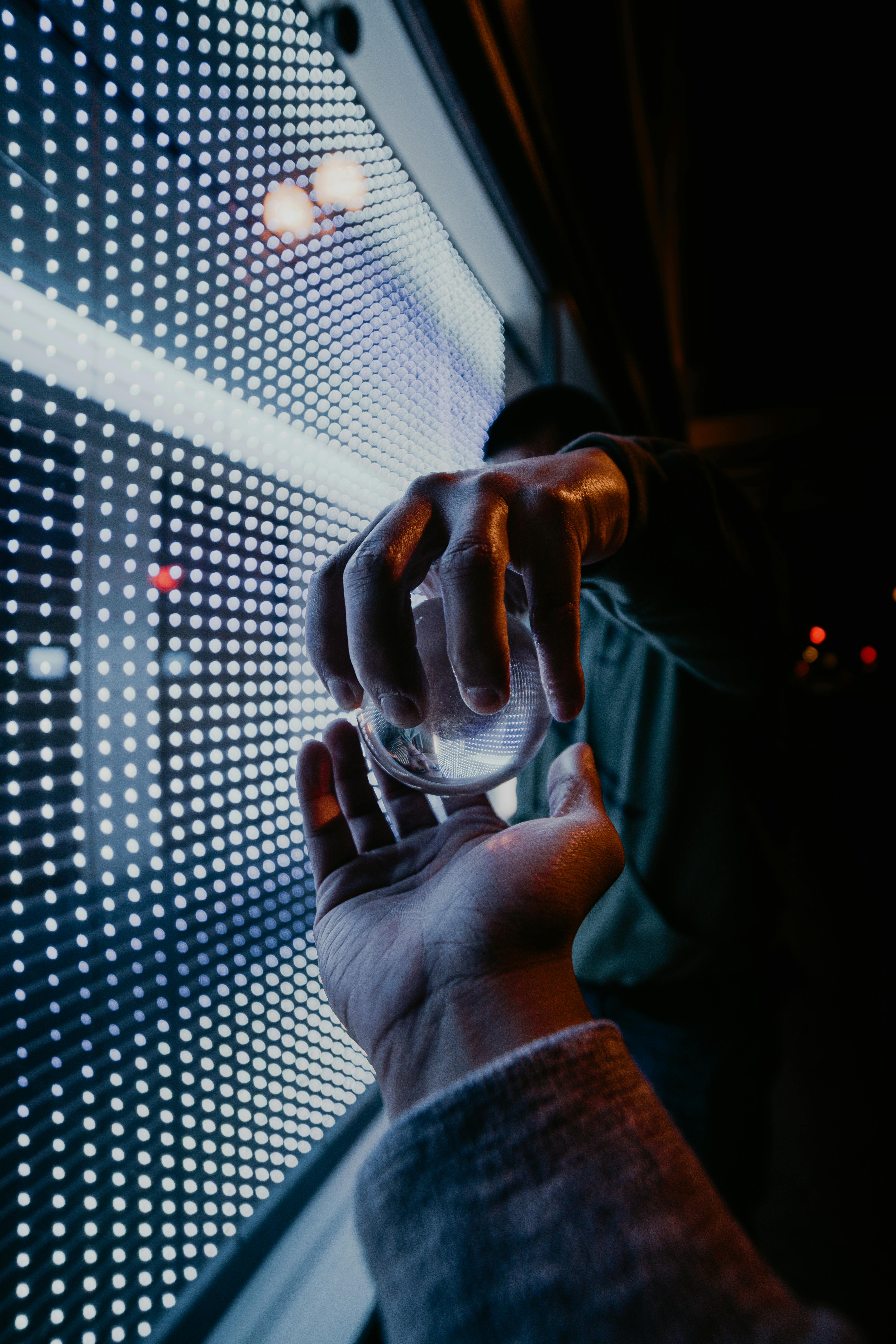 hands lights photography window