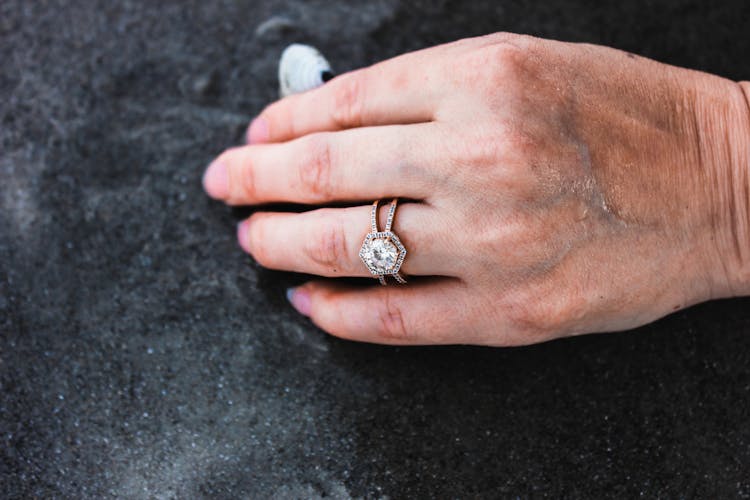 Crop Woman Showing Ring On Finger