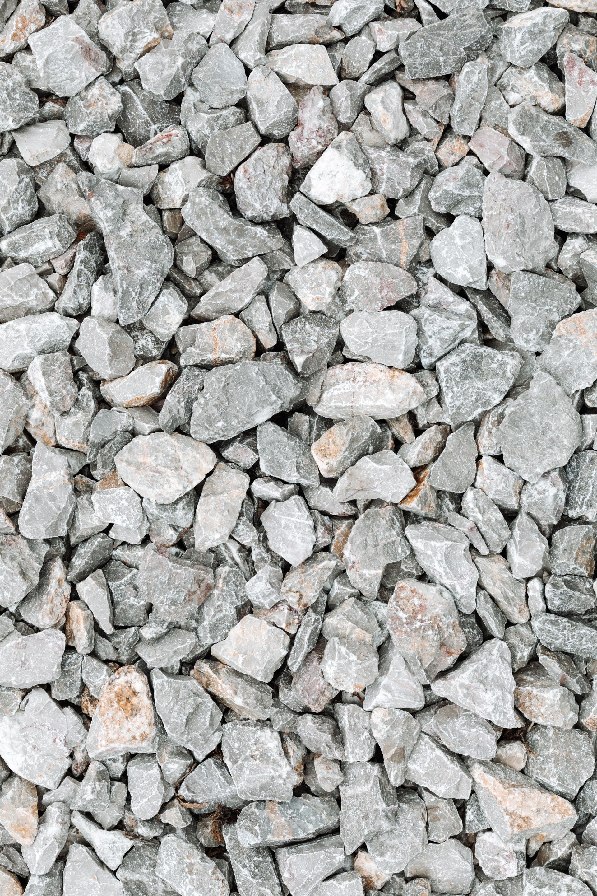 Close-up of washed crushed aggregate
