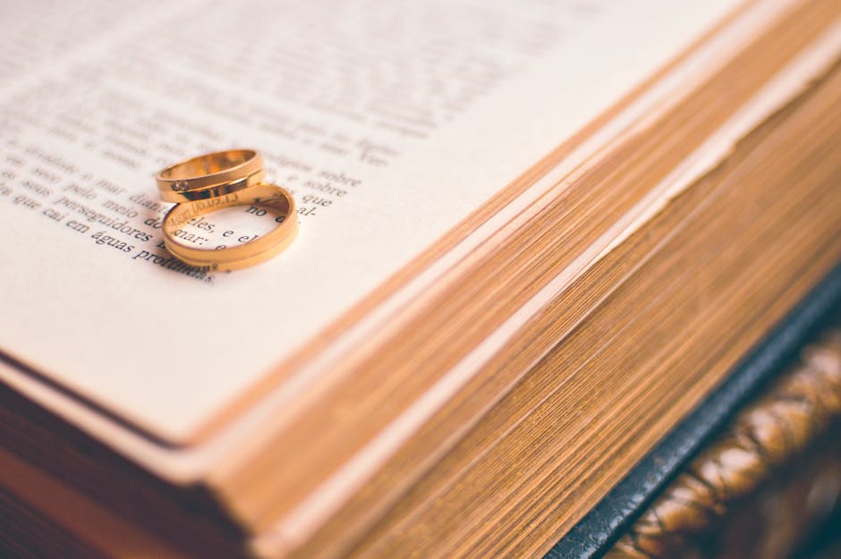 bible, book, gold rings