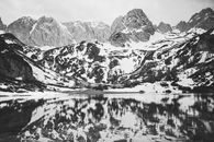 Snow Covered Mountain Near Lake