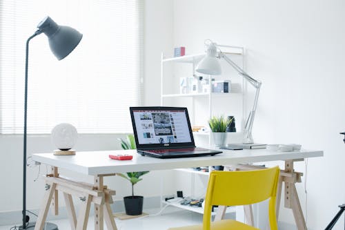 Free Design of a Home Office Workspace Stock Photo