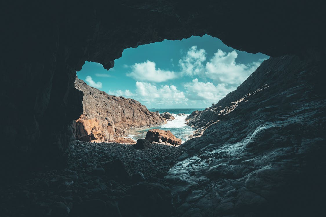 Free A Cave in a Costal Mountain Stock Photo