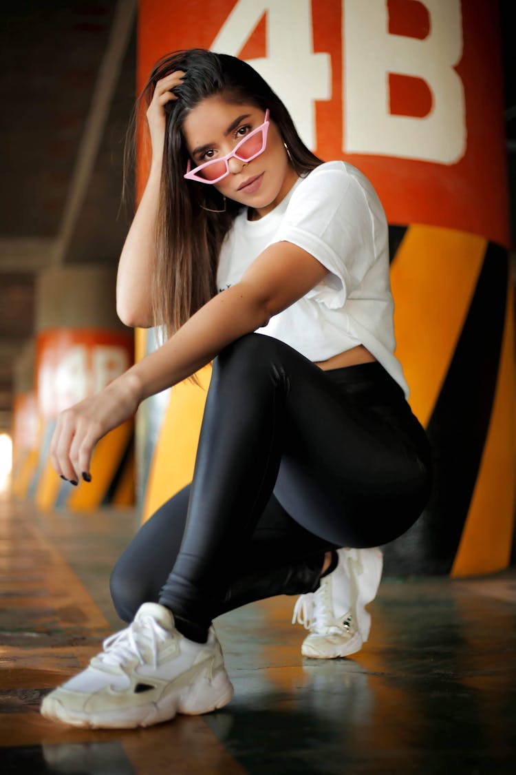 A Woman Photoshoot In A Parking Area