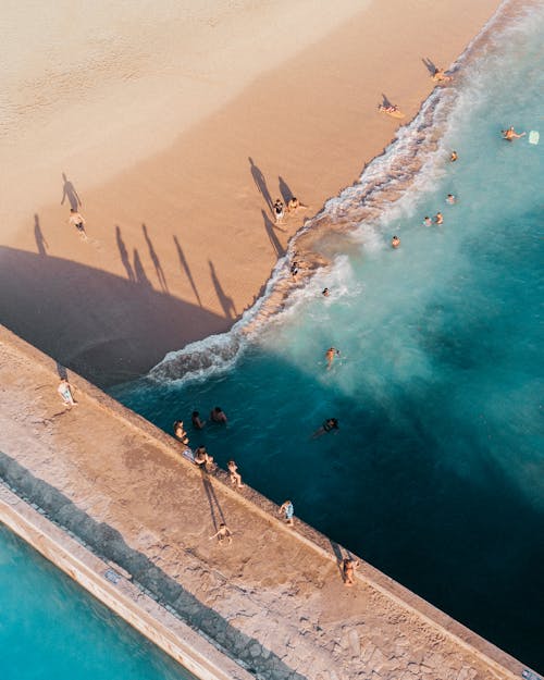 Kostnadsfri bild av beach goers, drome, drönarfotografering