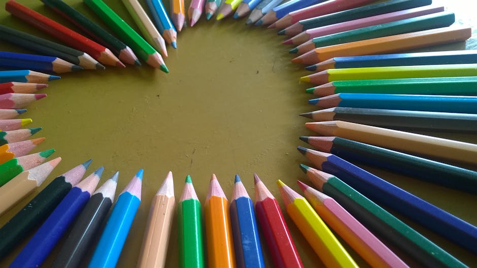 art materials, close-up, color pencil