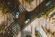 Aerial View of Cars on Road