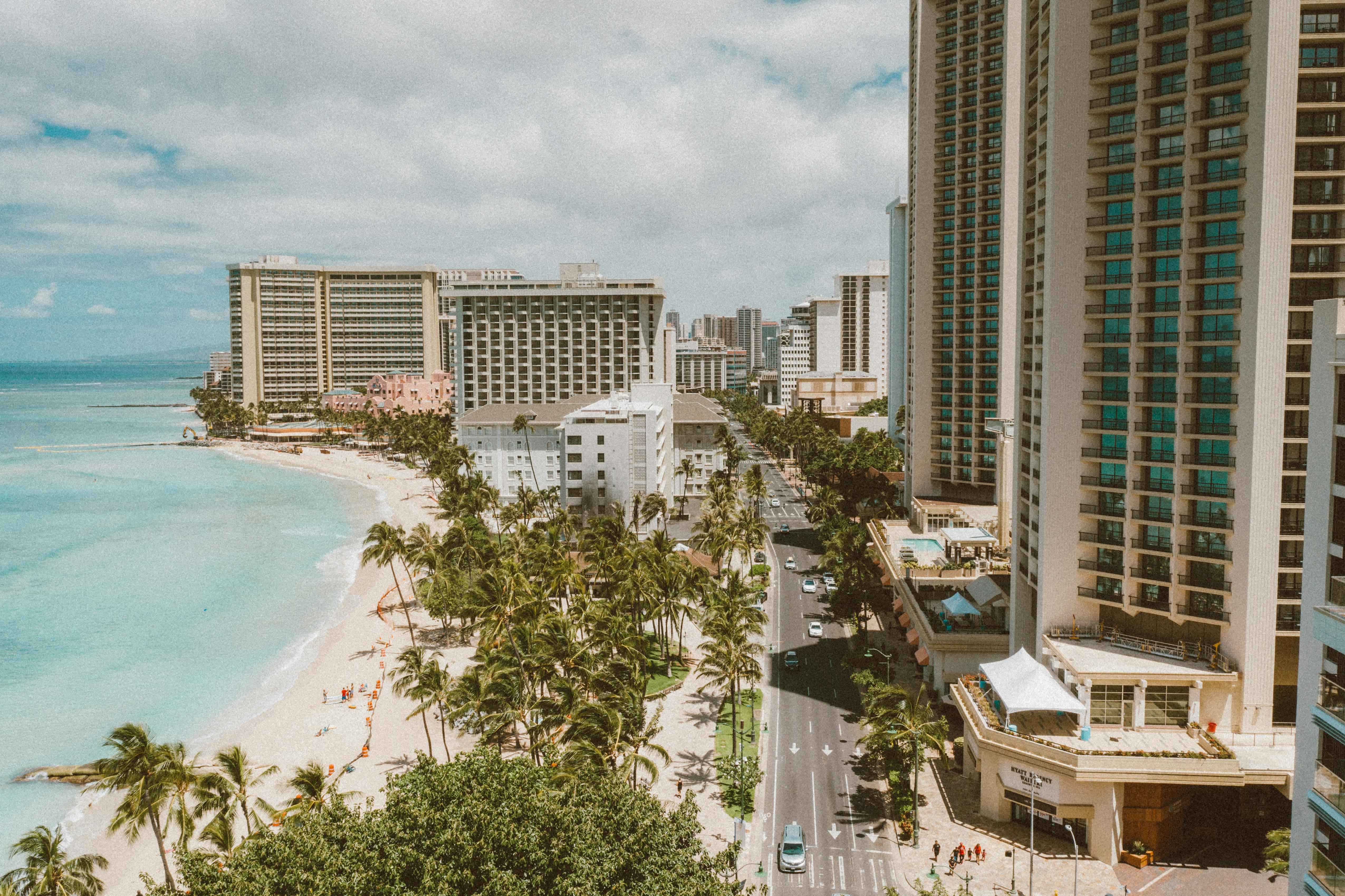 high rise buildings near beach