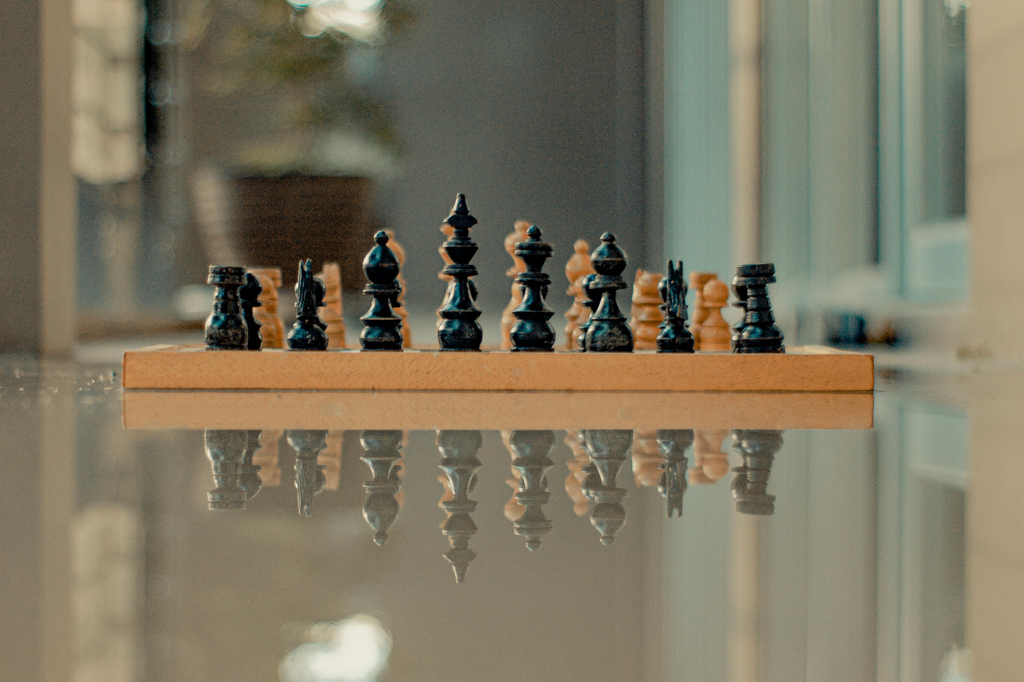 chess board seen close up with depth of field effect - 3D rendering Stock  Photo - Alamy