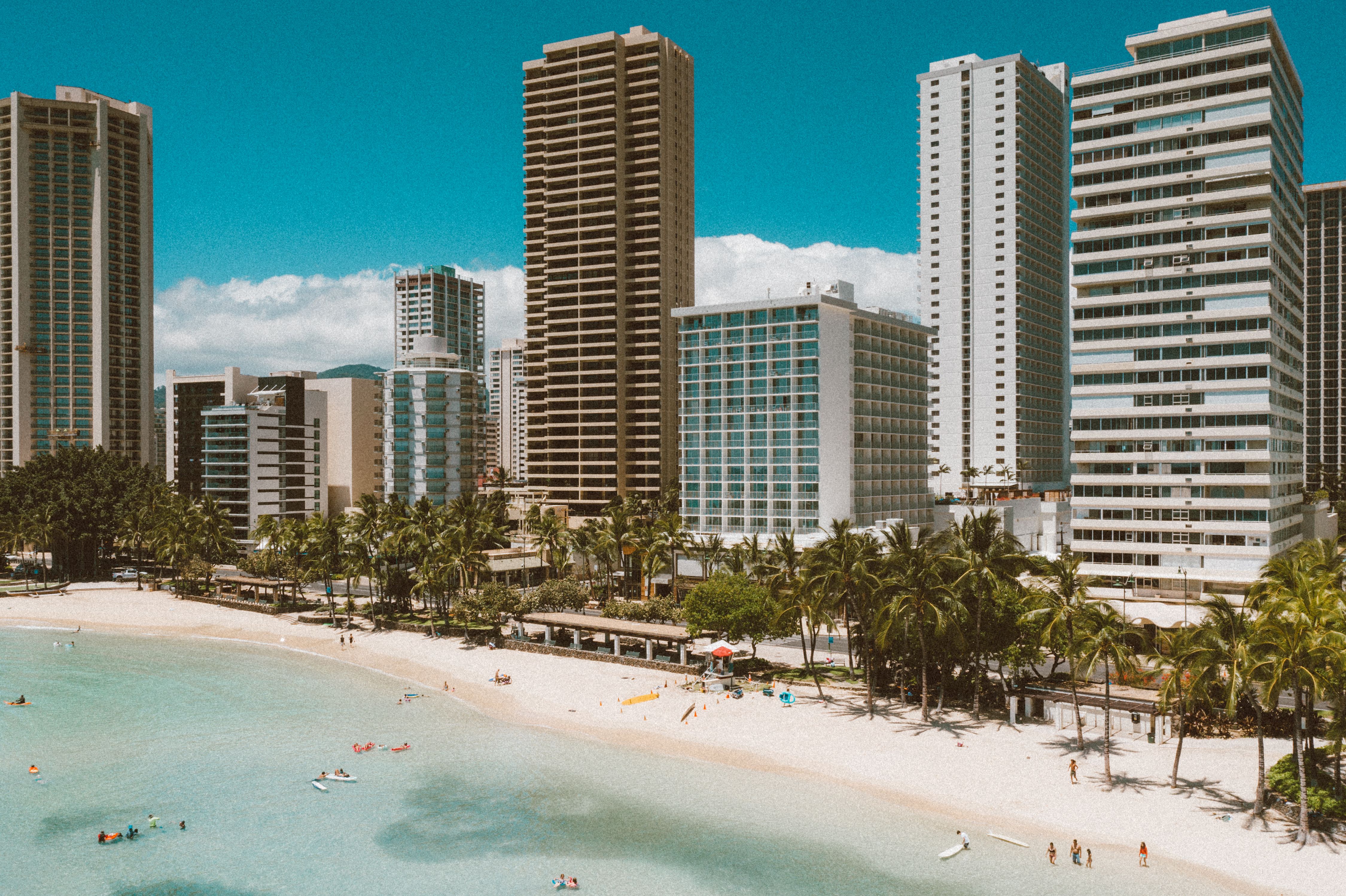 An aerial view of waikiki beach and the city · Free Stock Photo