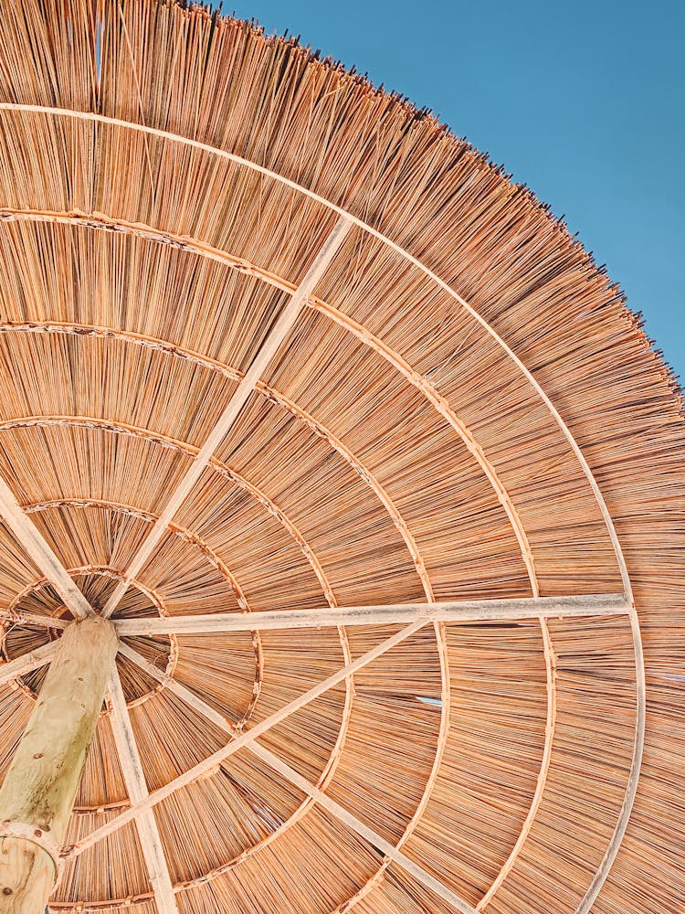 Low-Angle Shot Of A Tiki Umbrella