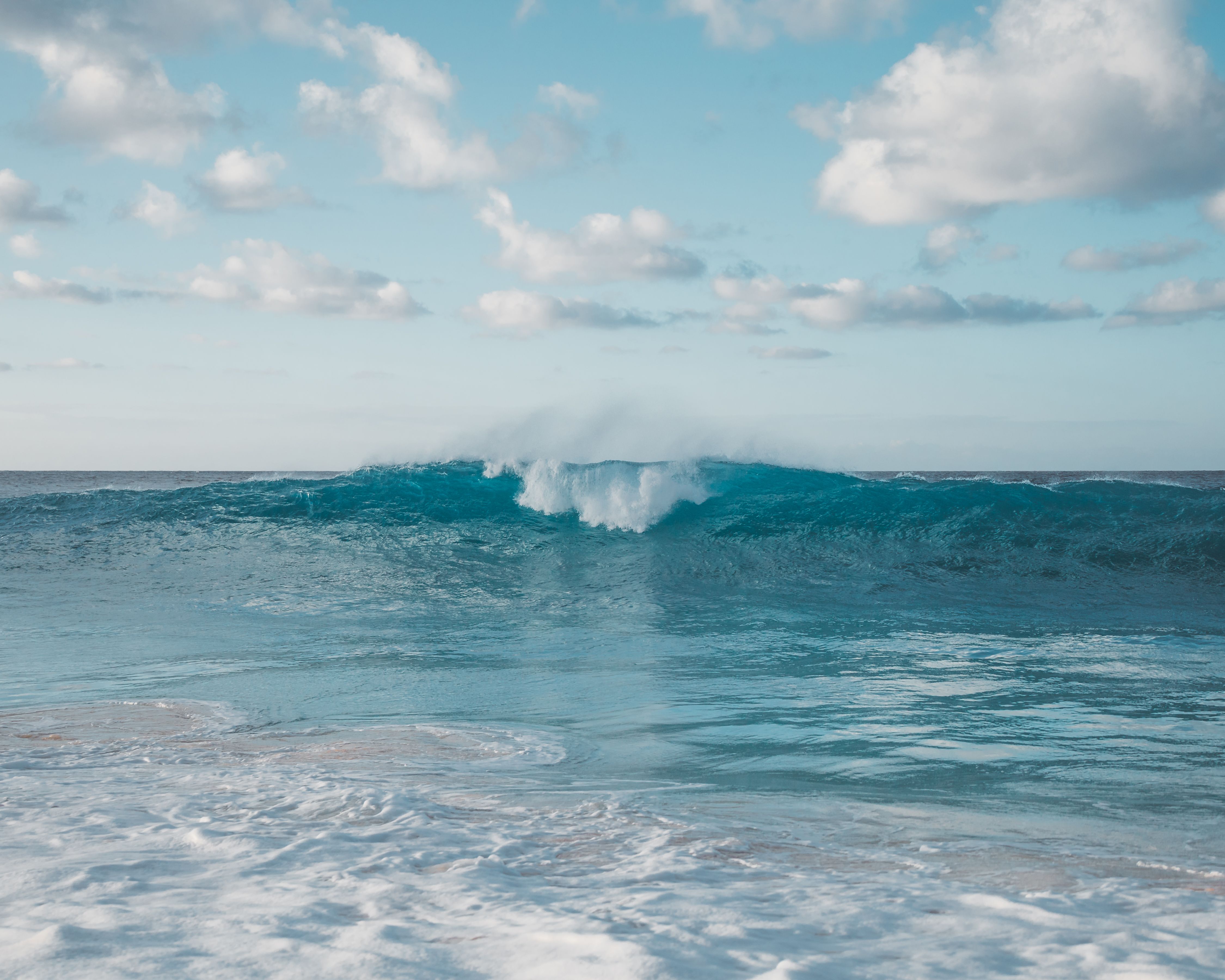 Ocean Wave Under Blue Sky With White Clouds · Free Stock Photo