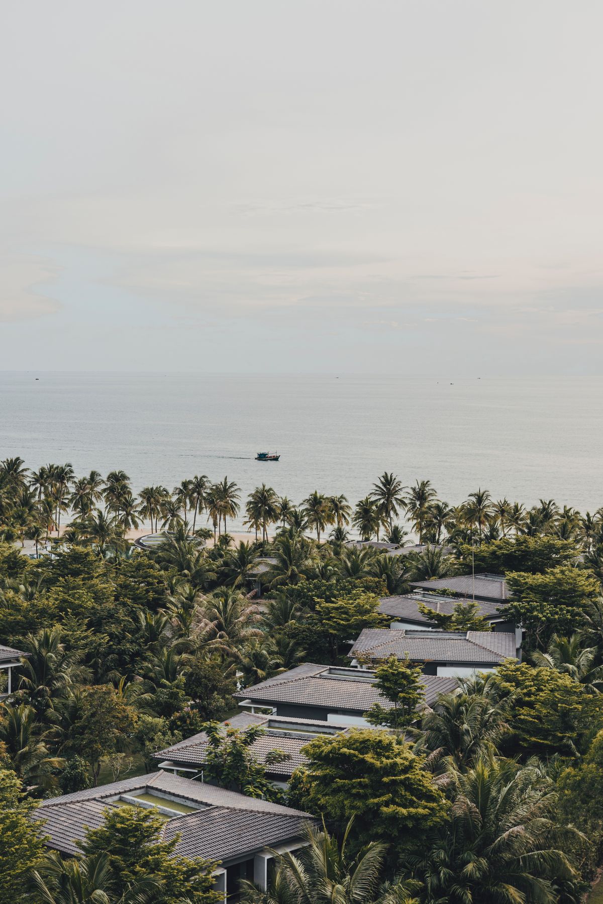 Coastal villas among palm trees in Phu Quoc