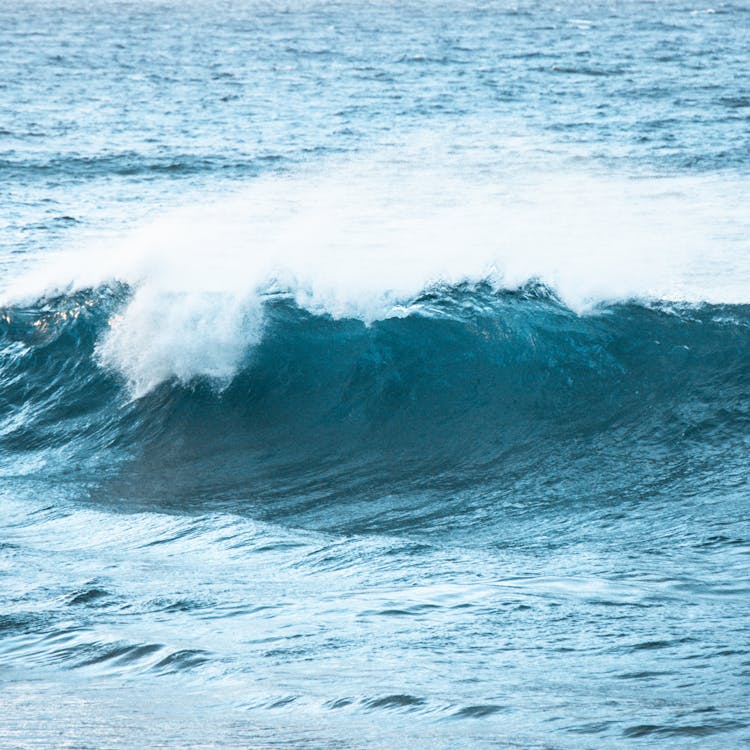 Splashing Waves On Turquoise Sea